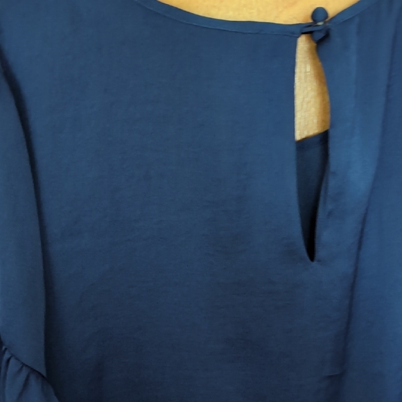 CAbi Royal Blue Blouse with Ruffled Sleeves - Picture 3 of 5